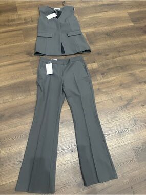 Zara Women's Gray Tailored Pantsuit with Vest